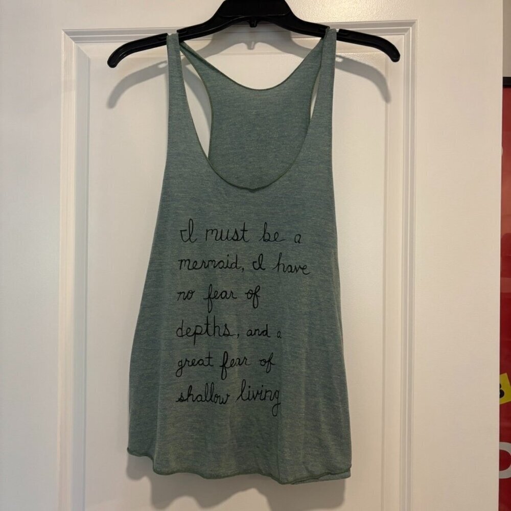 American Apparel Teal Mermaid Razorback Tank Top